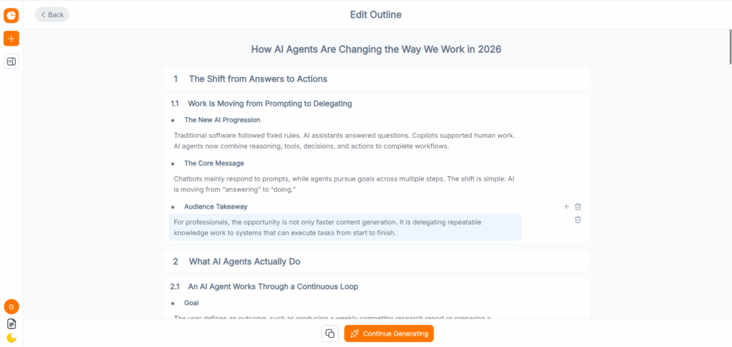 Step 3: Generate the Outline Before the Slides