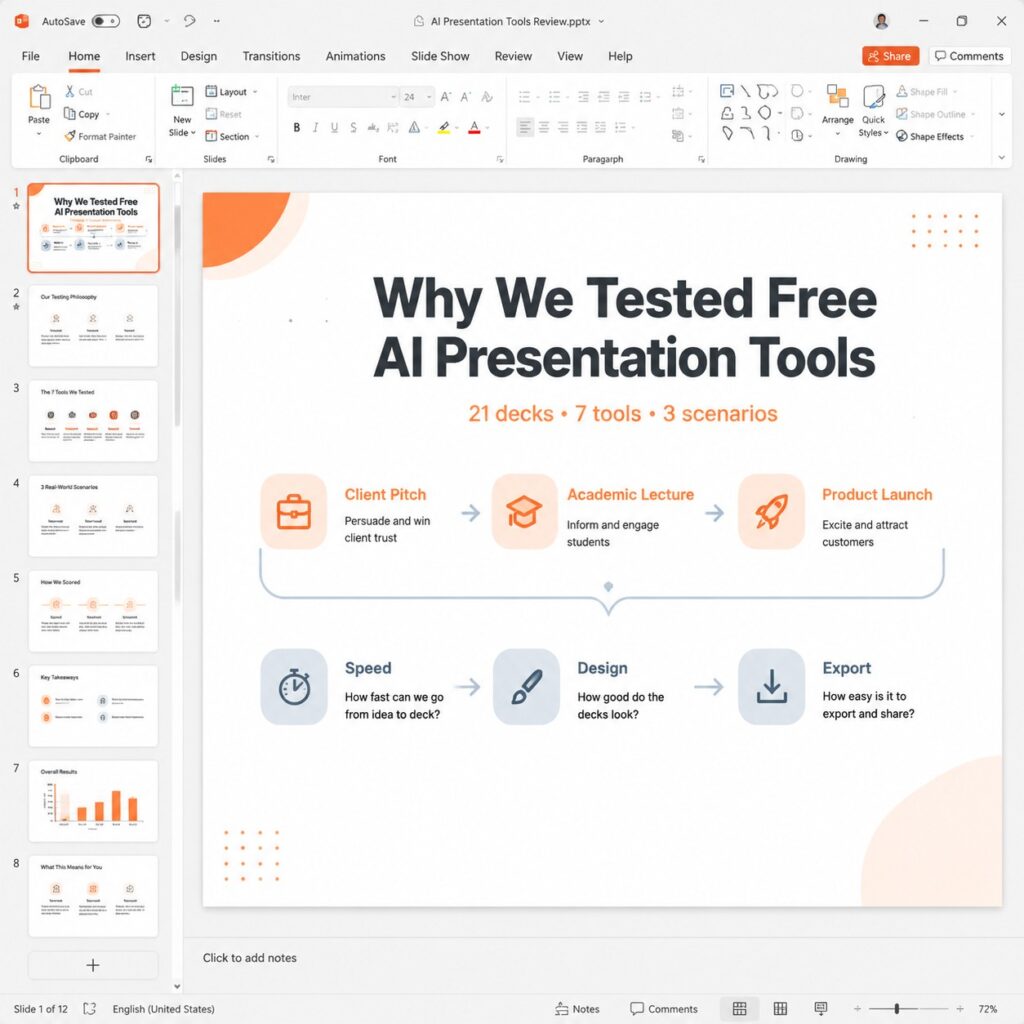 Why We Tested Free AI Presentation Tools (And How)