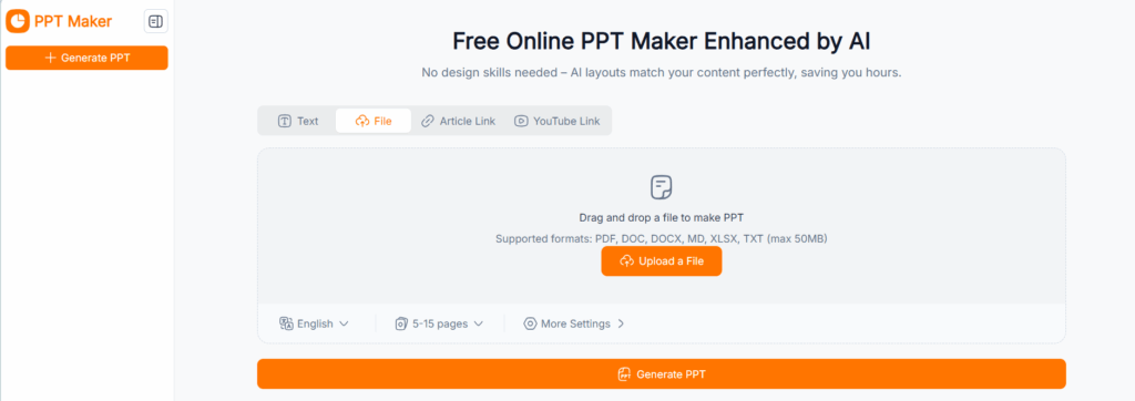 Enter a Topic, Paste Text, or Upload Files